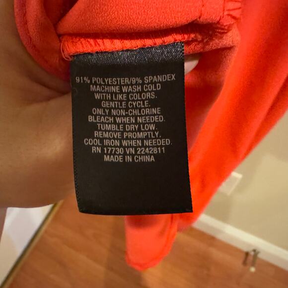 Mossimo Strappy Back Asymmetrical Orange Shift Tank Dress Size Medium - Picture 8 of 8